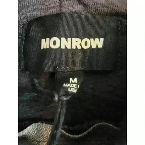 Monrow Sweatshirt Womens Medium Open Back Zipper Pullover Charcoal Hoodie New - Picture 6 of 13